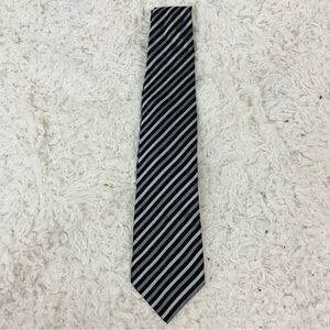 Studio Black and Gray Diagonal Striped Tie